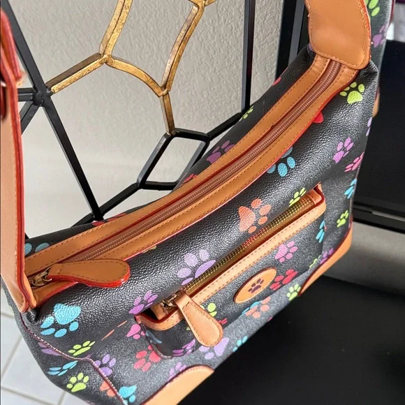 Colorful Paw Print Shoulder Bag - Picture 4 of 12